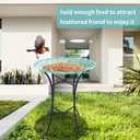 VCUTEKA Mosaic Bird Bath, Glass Birdbath Detachable with Metal Standing for Outdoor Patio Garden Backyard Dcor, Blue