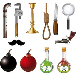 Tenceur 36 Pcs Murder Mystery Themed Party Decorations Kits Crime Scene Photo Prop Cutouts Murder Mystery Signs Clue Game Decorations for Fun Party Birthday Detective Activities