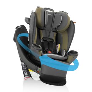 Evenflo Revolve360 Extend Convertible Car Seat with 360 Degree Rotation, Extended Rear-Facing, Forward-Facing, Booster Mode, and Secure Latch Install, Rockland Green, Expiry Date 10/30/2035