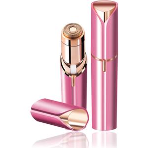 Facial Hair Remover for Women- as Seen on TV Painless Face Shaver -Mini Hair Remover, Electric Razor Shaver Portable Bikini Epilator for Lips, Chin, Armpit, Peach Fuzz, Fingers, Neck, Cheek (Rose red)