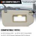 Sun Visor with Light for 2013-2018 Nissan Pathfinder, 2014-2017 Infiniti QX60, 2013 JX35, Right Passenger Side Beige Sunvisor Replacement 96400-9PB0A