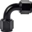 EVIL ENERGY 6AN Female to 6AN Female 90 Degree Swivel Coupler Union Fitting Adapter Aluminum Black