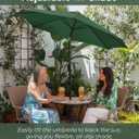 6 Ft Outdoor Patio Umbrella, Easy Open/Close Crank and Push Button Tilt Adjustment - Hunter Green Market Umbrellas