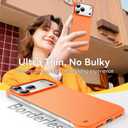 GRECAZO Magnetic Slim Frameless Case for iPhone 17, Orange