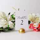 Hanna Roberts Gold Table Number Cards Stands Modern Cursive Table Number for Wedding Reception Anniversary Party Restaurant, Events Party, 4" x 6" (Set of 10, 1-10, Gold)