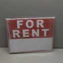 Ripeng 4 Pcs 17 x 13 Inch for Rent Sign with Stand Double Sided Corrugated Plastic Red White for Lease Sign with 8 Pcs Tall Iron Stands for Outdoor House Business Rental Car Apartment (17 x 13 Inch)