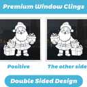 202Pcs Christmas White Window Clings Xmas Windows Stickers Snowflake Santa Claus Window Decal Reusable Double Sided Printed Self-Adhesive Windows Decoration for Xmas Holiday Winter Party 9 Sheets