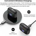 TOZO T20 Wireless Earbuds Bluetooth Headphones 48.5 Hrs Playtime with LED Digital Display, IPX8 Waterproof, Dual Mic Call Noise Cancelling 10mm Broad Range Speakers with Wireless Charging Case, Black