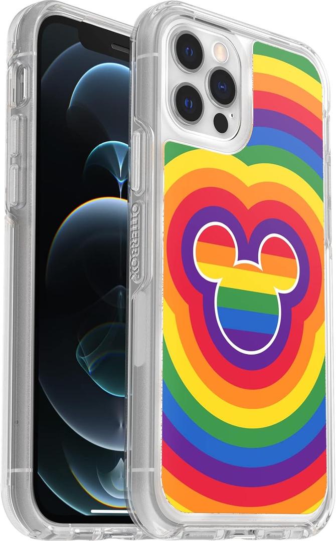 OtterBox iPhone 12 and 12 Pro Symmetry Series Series Case - Disney Pride, Ultra-Sleek, Wireless Charging Compatible, Raised Edges Protect Camera & Screen