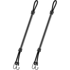 Tandefio 2 Pcs Dock Rods for Boat Docking 16 Inch Dock Boat Mooring Poles, Bungee Lines with Hook, Speedboat Accessories for Men Gifts (Black)
