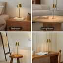 UME 3 Pack Cordless Table Lamp, Battery Operated Lamp - Portable Waterproof Rechargeable Table Lamp w/ 3 Color Temps & Stepless Dimming for Dinner, Desk, Cafe, Outdoor (Brushed Gold)