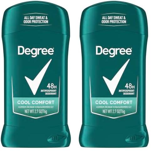 DEGREE Original Antiperspirant Deodorant Non-Irritating for Sensitive Skin Cool Comfort for Men, Multi, One Size, 2.7 Oz (Pack of 2)