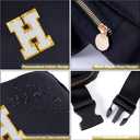 2 x Father's Day Gift: Personalized Crossbody Bag - Initial White H, Black