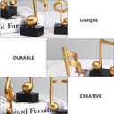 DOITOOL Music Note Sculpture Decor 3 Pack Musical Note Figurine Golden Tabletop Musical Sculptures Resin Music Statue Crafts for Table Centerpiece Crafts Home Art
