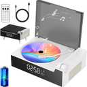 Portable CD Player for Home with Hi-Fi Dual Speakers, Bluetooth Transmitter and Receiver, FM Radio, LED Display, Timer, USB/AUX, Headphone Jack
