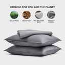 EVERGRACEHOME Tencel Lyocell Cooling Duvet Cover Set Queen Size 3 Piece, 100% Natural Eucalyptus Lyocell Fiber from Austria, Luxury Silky Soft Comforter Cover with 2 Shams, Charcoal Gray, 92"x88"