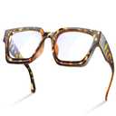 livho Oversized Eyewear Frame for Woman and Men - Rectangle Fashion Glasses for Computer, Chic Preppy Frame