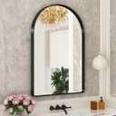 Suidia 26" x 38" Bathroom Mirror, Bathroom Vanity Mirror Metal Framed, Wall-Mounted Mirrors for Bedroom, Living Room, Entryway, Hallway, Black, Arch Style