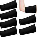 6 Pcs PICC Line Sleeve Cover PICC Line Shower Cover Fashionable Breathable Upper Arm Sleeves for Women Men (Medium, Black)