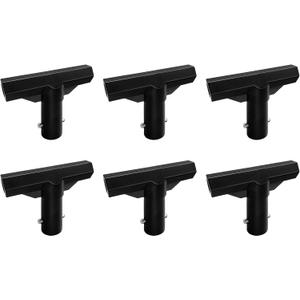 6 Pack Trampoline Plastic T-Connector, Trampoline Pole Cap Tops-T Tube Connectors, Enclosure Replacement Parts for Connect Top Ring Net and Fiberglass Rods, Black