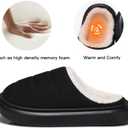 SHIBEVER Fuzzy Slippers Women Indoor: Memory Foam Warm House Shoes - Slip On Closed Toe Comfy Bedroom Slippers Women (7.5-8, 74-black)