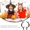 1 Pair Deer Antlers Headband Plastic Deer Antlers Branch Fake Rein Headdress Simulated Horn Hair Hoop for Halloween (Blue)