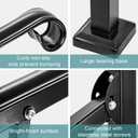 Handrails for Outdoor Steps, Fit 2 or 3 Steps Outdoor Stair Railing, Black Wrought Iron Handrail Handrails for Concrete Steps or Wooden Stairs (2-3 Step Vertical Rect)