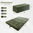 MAXYOYO Floor Sofa Couch, 6 Inch Tri-Fold Floor Sofa Bed, Folding Mattress with Handles, Soft Faux Fur Folding Bed with Supportive Foam Filling, Portable Couch for Living Room, Full, Dark Green