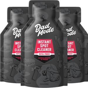 DadMode Instant Fabric Spot Cleaner | 1000 Stain Treatments | Fastest Clothing Spill Remover | 3-Pack Refill | Quick Spray & Wipe | Multi-Surface for Clothes, Carpet & Upholstery | Sandalwood & Suede