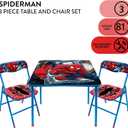 Idea Nuova Marvel Spiderman 3 Piece Children's Activity Square Table and Chair Set, Ages 3+ (NN201039), Onesize