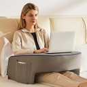 Lap Desk, Reading Pillow, Laptop Pillow for Lap, Book Pillow for Reading in Bed, Arm Rest for Couch, Lap Pillow, Arm Pillows for Adults, Gaming Pillow for Lap, Gray