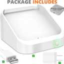 Square Dock for Square Reader 2nd Generation, Holder Stand for Square Card Reader 2nd Generation, Dock with Smart Anti-Sleep Button Portable Size Anti-Slip (Cable and Wall Charger Included, No Device