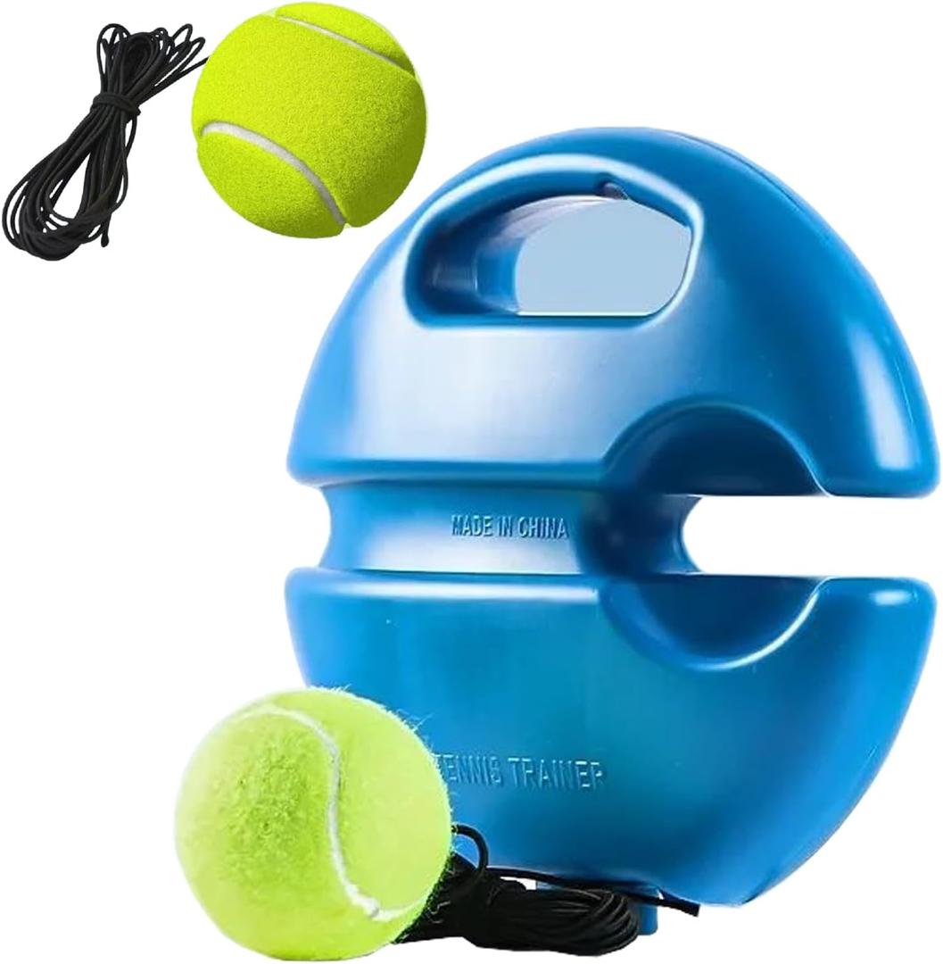 Q&F Tech Tennis Trainer Rebound Ball Set, Solo Tennis Practice Reaction Kit/Ball, Portable Tennis Self Training Tool/Device, 1 Training Base and 2 String Balls for Beginners/Adults - 1base+2balls