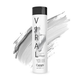 Celeb Luxury Viral Colorwash, Professional Semi-Permanent Hair Color Depositing Shampoo, Extreme Silver, 8.25 fl.oz
