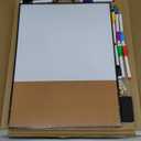 Lumspax Small White Board 16" x 12" for Wall, Portable Black Aluminum Framed Whiteboard with Cork, Combination Modern Dry Erase Board with Handle for Home, Office, School