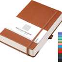 AHGXG Lined Journal Notebook - 320 Numbered Pages A5 College Ruled Notebook Thick Journal for Writing, 100gsm Lined Paper, Leather Hardcover, for Women Men Work Office School, 5.75'' X 8.38''-Brown