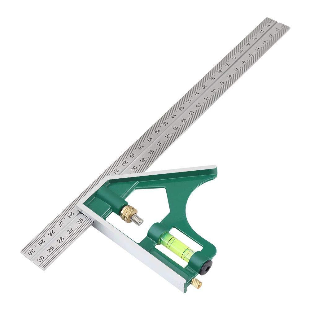 Fafeicy Combination 0-300mm Carpenter Angle Ruler 45/90 Degree with Bubble Level, Stainless Steel & Aluminum, 34cm