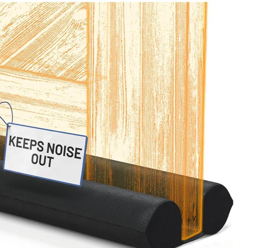 Everlasting Comfort 2 Sided Under Door Draft Stopper for Bottom of Doors - Quick Install, Keeps Heat In & Cold Air Out - Sound Proofing Foam Strip Gap Filler, Noise Blocker for Interior -Fits 30"-36"W