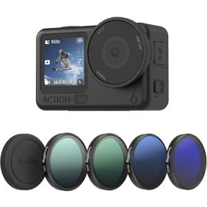 SmallRig ND Filter Kit for DJI Osmo Action 6, 5 Pack CPL ND8 ND16 ND32 Snap-On Polarizing Neutral Density Filters & Lens Silicone Cover, HD Optical Glass/Multi-Coated Filters-5895