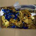 Capoda 6 Pack Graduation Table Centerpiece Party Decoration Metallic Foil Spray Centerpiece Glitter Star Tabletop Decor for 2026 Graduation Party Congrats Grad Decor Supplies(Grad,Blue Gold)
