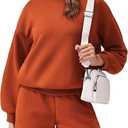 PINSPARK Two Piece Sets for Women 2024 Fall Outfits Sweatsuit 4 Pockets Sweat Short Sets Casual Matching Set Travel Tracksuit Size L, Orange