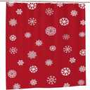 JOOCAR Christmas Shower Curtain Red Snowflake Bath Curtain Winter Holiday Shower Curtain for Bathroom Decor with Hooks 72x72 Inch