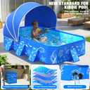 2026 Kiddie Pool with Canopy,Baby Swimming Pool for Toddler,Non-Inflatable Portable Pool for Kids,Foldable Toddler Pool with Shade,Kiddie Pool for Backyard,Pop Up Baby Beach Pool 53''40''33''