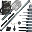 Tactical Survival Walking Stick, 16-in-1 Hiking Staff Heavy-Duty Collapsible Multitool for Camping, Reliable Tactical Kit for Outdoor Adventures, 7Tubes + Tactical Shovel