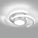 ADISUN LED Modern Ceiling Light,6000K Semi Flush Mount Ceiling Light Fixture, Small Ceiling Lamp for Living Room Bedroom Bathroom Kitchen(D11 in*H2.9 in; 33W) (Silver)