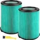 2 Pack Replacement VF6000 Filter for Ridgid Shop Vac Filters 5-20 Gallon, 5-Layer Wet/Dry Rigid Shop Vac Filters Compatible with WD5500 WD0671 WD6425 WD7000 WD1280 WD1851 WD1680