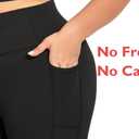 Tummy Control Biker Shorts with Pockets for Women,V Back,No Front Seam,Hidden Scrunch 6 Inch Plus Size (X-Large, Black)