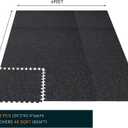 0.46" Thick 48 Sq Ft Rubber Top High Density EVA Foam Exercise Gym Mats 12 Pcs - Interlocking Puzzle Floor Tiles for Home Gym Heavy Workout Equipment Flooring - 24 x 24in Tile, Black & White