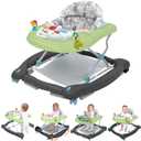 Pawtong Foldable Baby 5-in-1 Activity Walker - Rocker, Activity Center, Bouncer, Seat Walker, Push Walker - Adjustable Speed Rear Wheels and Height Toys Ages 6-18 Months (Green)