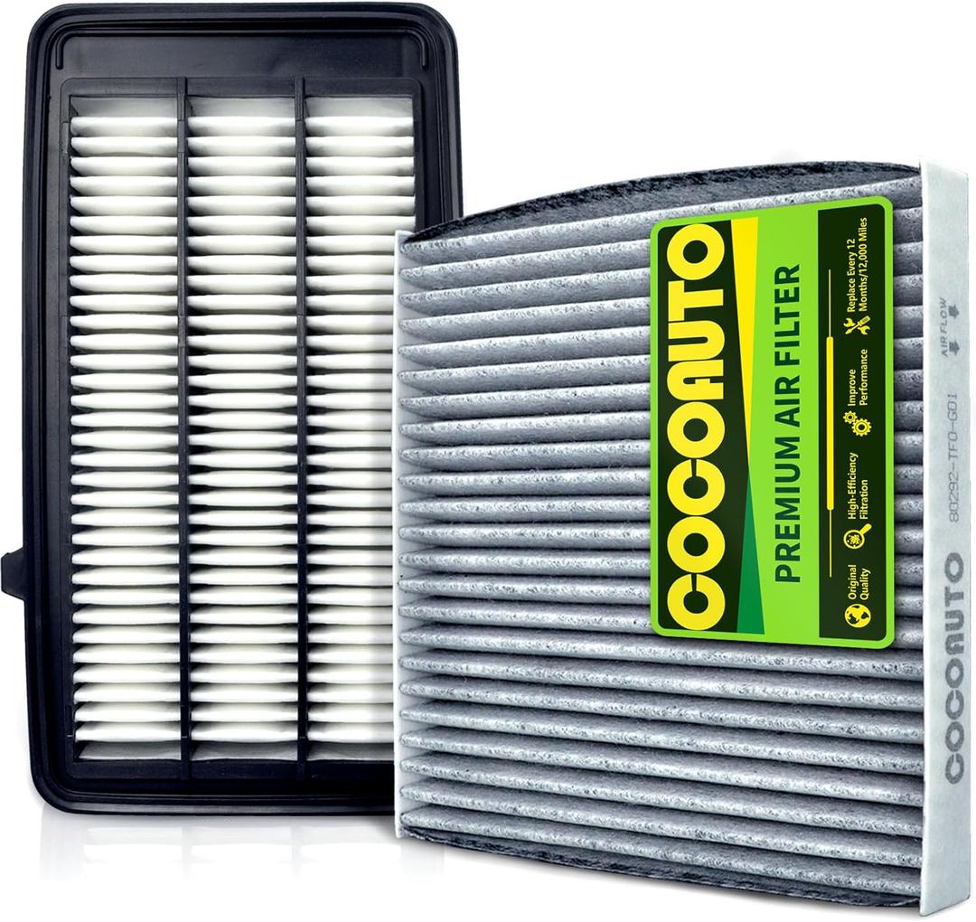 Engine & Cabin Air Filter Kit for Honda CRV 2017-2022 1.5L L4 Only, Civic 2016-2021 1.5L, Replace 172205AAA00, XA10498, 80292TF0G01